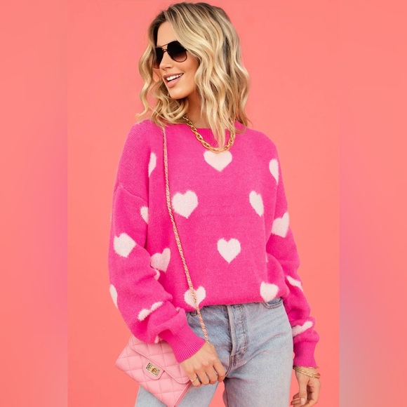 Altar'd State Sweaters - 💗💕Alter’d State Pink Heart Sweater | NWT | Size Large | Valentine’s Day💗💕